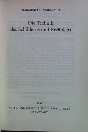 Imagen del vendedor de Die Technik des Schilderns und Erzhlens. a la venta por books4less (Versandantiquariat Petra Gros GmbH & Co. KG)