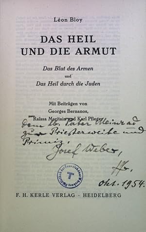 Seller image for Das Heil und die Armut: das Blut des Armen und das Heil durch die Juden. for sale by books4less (Versandantiquariat Petra Gros GmbH & Co. KG)