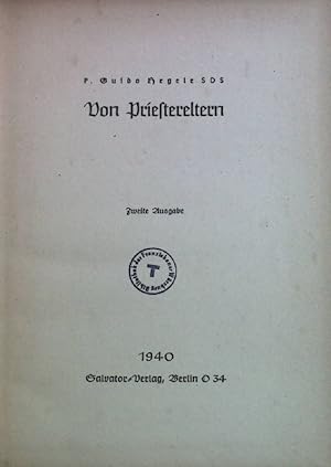 Image du vendeur pour Von Priestereltern. mis en vente par books4less (Versandantiquariat Petra Gros GmbH & Co. KG)