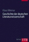 Seller image for Geschichte der deutschen Literaturwissenschaft bis zum Ende des 19. Jahrhunderts. UTB ; 8248 for sale by ACADEMIA Antiquariat an der Universitt
