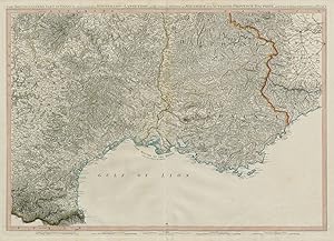 Seller image for The south eastern part of France which includes Roussillon-Languedoc with a great portion of Rouergue and Auvergne-Provence-Dauphin, and the whole frontier of Italy for sale by Antiqua Print Gallery