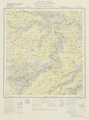 Seller image for CENTRAL INDIA, GWALIOR RAJPUTANA & UNITED PROVINCES - Bundelkhand Agency, Indore State Bhind, Gird Gwalior District, Dholpur State, Jalaun District - No. 54 J/SE for sale by Antiqua Print Gallery