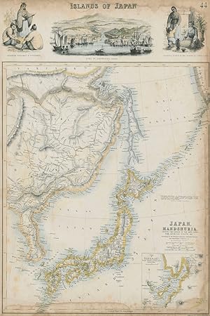 Islands of Japan // Port of Simoneseke, Japan // Japanese nobleman & fishermen // Japanese women ...