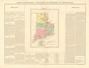 Carte géographique, statistique et historique du Rhode Island