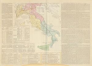 Carte geographique d'Italie avec ses dernières divisions Politiques et la trace des dernières Cam...