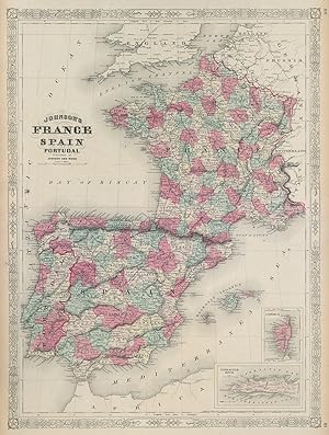 Johnson's France, Spain, and Portugal // Corsica - Gibraltar Rock