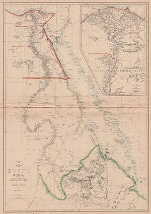 Egypt, Nubia, Abyssinia and the Red Sea; Inset map of The Nile Delta and Lower Egypt