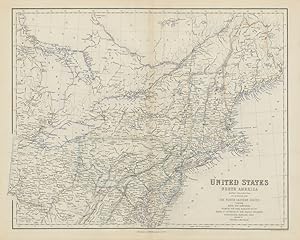 Seller image for United States. North America - The North Eastern States comprising Maine, New Hampshire, Vermont, New York, Massachusetts, Rhode Island, Connecticut, New Jersey, Delaware, Pennsylvania, Maryland, Ohio, and part of Virginia & Michigan for sale by Antiqua Print Gallery