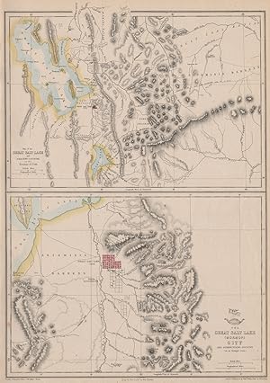 The Great Salt Lake (Morman) City and Surrounding Country; Map of the Great Salt Lake and Adjacen...