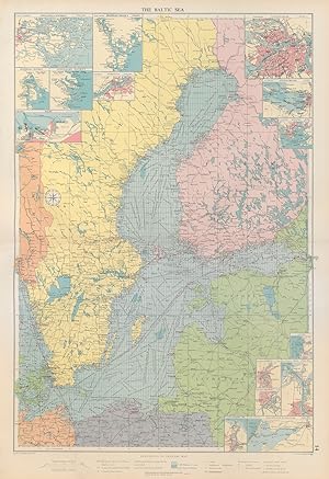 The Baltic Sea; inset Approaches to Stockholm, Hernosand District; Sundsvall District; Soderhamn ...