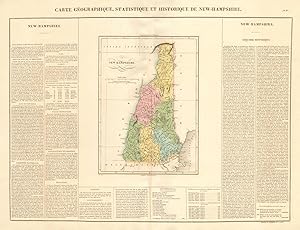 Carte géographique, statistique et historique de New Hampshire