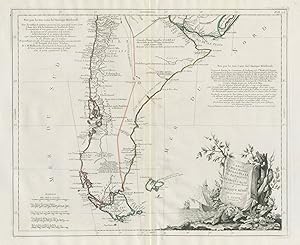Carte de Chili Méridional, du Rio de la Plata, des Patagons, et du Détroit de Magellan; Ce qui fa...