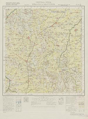 Seller image for CENTRAL INDIA, GWALIOR & RAJPUTANA - Indore State & Malwa Agency Mandasor & Shajapur Districts Jhalawar & Tonk States - No. 45 P/SE for sale by Antiqua Print Gallery