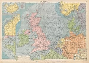 The North Sea; Inset Iceland; Norway; England; Shetland Islands; North Sea Canal; Mouth of the Loire