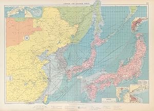 Chinese and Japanese Ports inset Port Arthur & Dairen; Approaches to Shanghai; Kobe; Tokyo Bay; Y...