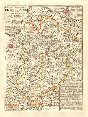 Immagine del venditore per Le Comt et Legaton de Boulogne divise en plaine de Boulogne et la montagne par Via Emelia [The County and Embassy of Bologna divided between the lowlands and the mountains by the Via Aemelia] venduto da Antiqua Print Gallery