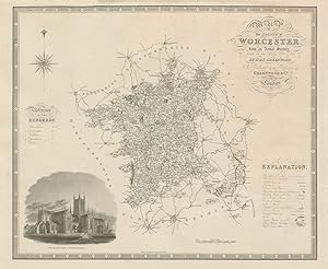 Seller image for Map of the county of Worcester from an actual survey made in the years 1820 & 1821 for sale by Antiqua Print Gallery