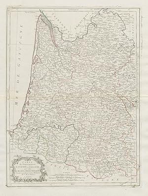 Carte du Governement de Guienne et Gascogne, avec celui de Bearn et Basse Navarre Projettée et as...