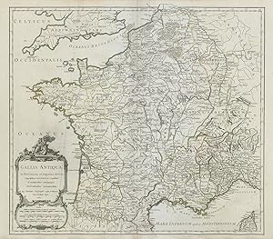 Bild des Verkufers fr Gallia Antiqua in provincias et Populos divisa, Geographicis Sansonum conatibus et recentioribus Astronomicis observationibus accommodata ab Aeg. Robert Geographo regis ordinario cum Privilegio Regis zum Verkauf von Antiqua Print Gallery