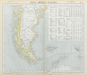South America, Patagonia; Inset maps of Isle of Georgia; The South Shetlands and Orkneys