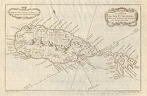 Carte de l'Isle St. Christophe. Pour servir a l'histoire Génle. des voyages par M. B. Ing. De la ...