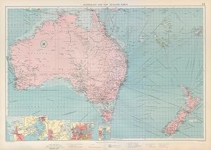 Australian and New Zealand Ports inset Port Adelaide; Port Phillip; Brisbane; Sydney & Port Jacks...