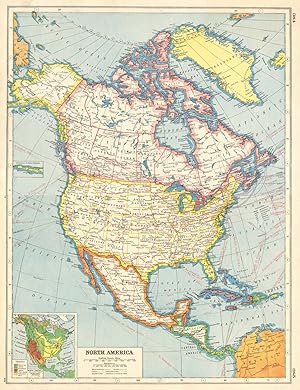 North America; Inset map of North America (Vegetation)