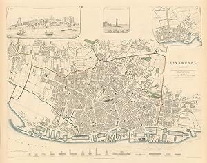LIVERPOOL.; inset view and plan of Liverpool in 1729