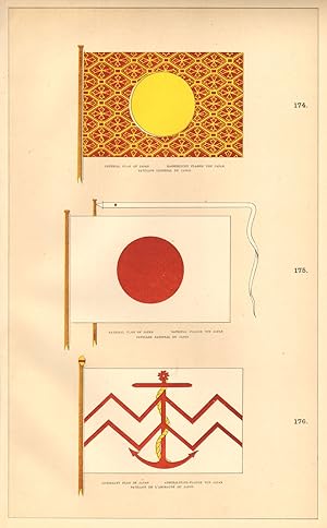 174. Imperial Flag of Japan, Kaiserliche Flagge Von Japan, Pavillon Imperial Du Japan; 175. Natio...