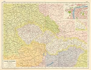 Czecho-Slovakia; Inset map of Prague (Praha); Rumania