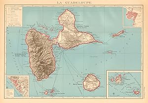 La Guadeloupe. Inset: La Basse-Terre; Pointe-à-Pitre; Île Saint-Martin; Île Saint-Barthélemy. Mar...
