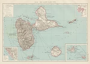 La Guadeloupe. Inset: La Basse-Terre; Pointe-à-Pitre; Île Saint-Martin; Île Saint-Barthélemy. Mar...