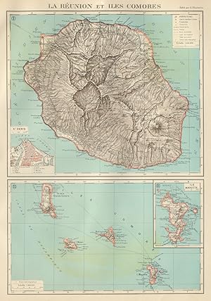 La Réunion et Îles Comores. Inset: St Denis: Île Mayotte