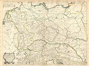 Seller image for La Germanie en quatre grands peuples [This title has been overlaid onto the original title of the map: "Germania Antiqua"] for sale by Antiqua Print Gallery