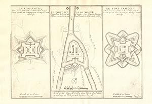 Image du vendeur pour Le Fort Louis, Le Fort de la Kenoque, Le Fort Francois [Fort Louis & Fort Saint-Franois (now known as Fort Vallires, both situated on the canal between Dunkirk/Dunkerque & Bergues - Fort Knokke / Fort de Cnocke / Knocque / Knocke (Diksmuide, Belgium)] mis en vente par Antiqua Print Gallery