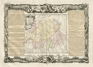 Seller image for La Suisse, divise en ses Cantons, ses Allis, et Sujts, et. distingue en Pays Catholiques, Protestans et Mixtes. Par le Sr. Brion, Ingnieur Gographe du Roy  Paris, Chez le Sr. Desnos, Ingn. Gographe pour les Globes, et Sphres, ru St. Jacques au Globe. 1764 for sale by Antiqua Print Gallery