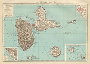 La Guadeloupe. Inset: La Basse-Terre; Pointe-à-Pitre; Île Saint-Martin; Île Saint-Barthélemy. Mar...