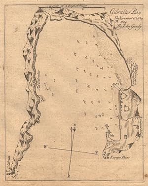 Gibraltar Bay. The variation is 7 Deg W. 1794. By John Gaudy