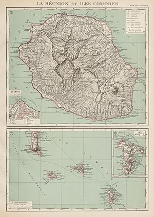La Réunion et Îles Comores. Inset: St Denis: Île Mayotte