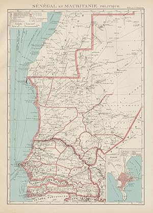 Senegal et Mauritanie - Politique. Inset: Dakar
