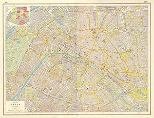 Plan of Paris; Inset map of Arrondissements