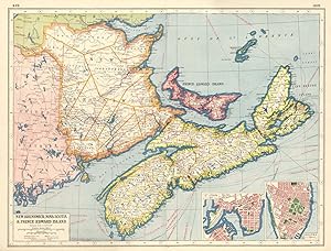 New Brunswick, Nova Scotia & Prince Edward Island; Inset map of St John; Halifax