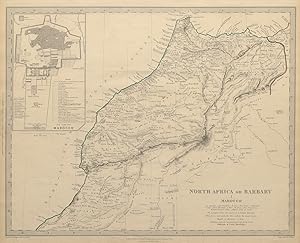 NORTH AFRICA OR BARBARY, I., MAROCCO.; inset City of Marocco