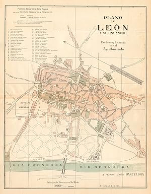 Plano de Leon y Su Ensanche. Facilitado y revisado por el Ayuntamiento