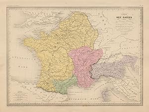 Carte des Gaules divisée en Provinces Romaines et comprenant Les Conquetes des Francs Les Possess...