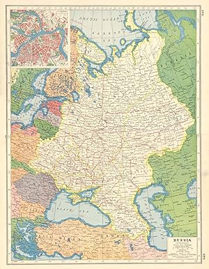 Russia (European); Inset map of Petrograd