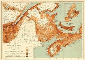 Density of population, 1901. Maritime Provinces and Quebec