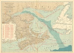 Lighthouses and sailing routes. Atlantic coast