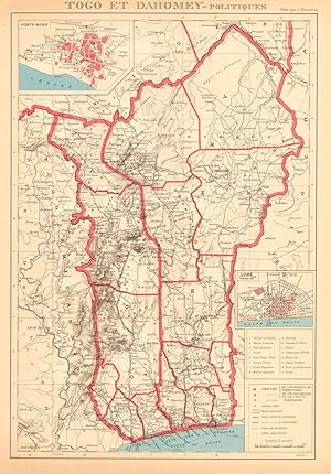 Togo et Dahomey - Politiques. Inset: Porto-Novo; Lomé
