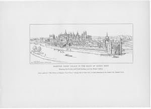 HAMPTON COURT PALACE IN THE REIGN OF QUEEN MARY SHOWING THE PRIVATE AND POND GARDENS, AND THE WAT...